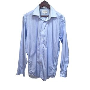 Ted Baker Endurance Pinstripe Blue & White Button Down Size 16.5